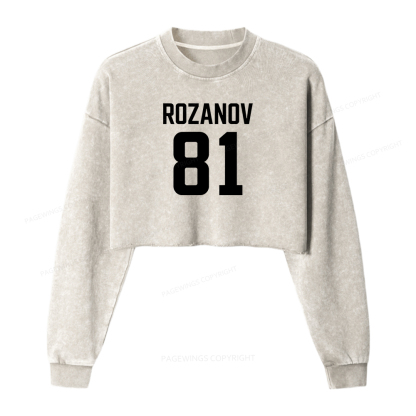 Pagewings Romantic Books Washed Crop Sweatshirt