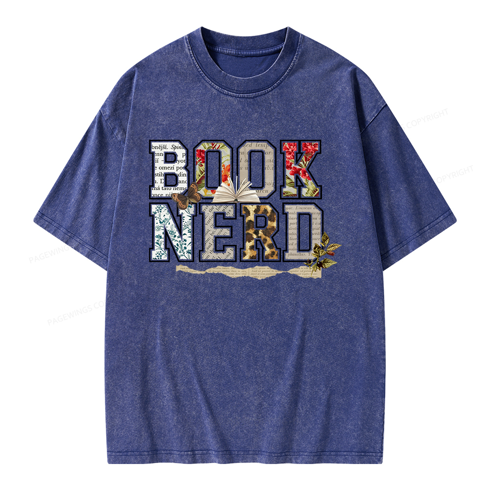Pagewings Book Nerd Unisex Washed T-shirt