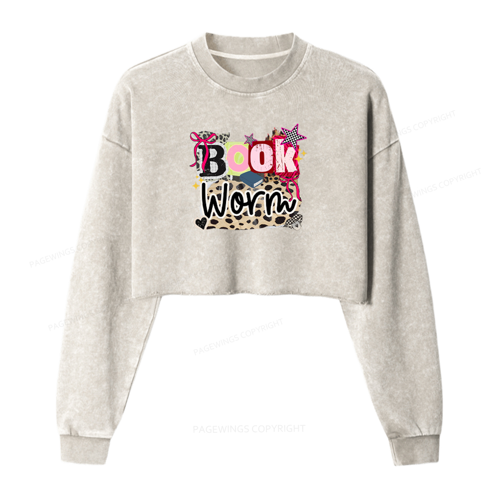 Pagewings Bookworm Washed Crop Sweatshirt