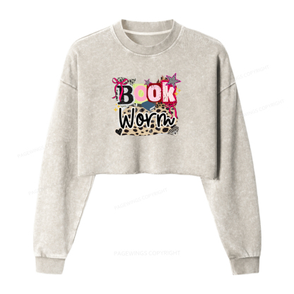 Pagewings Bookworm Washed Crop Sweatshirt