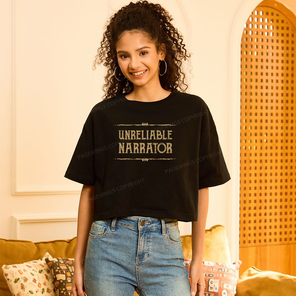 Pagewings Unreliable Narrator Women Crop Tops