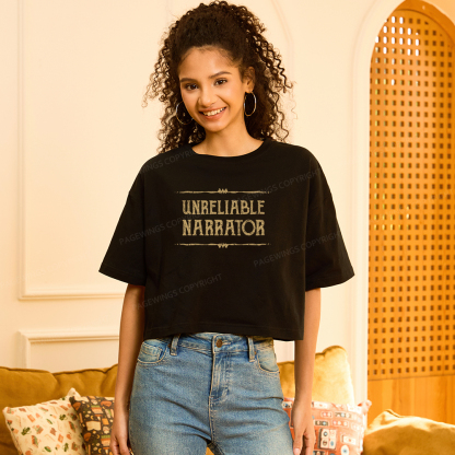 Pagewings Unreliable Narrator Women Crop Tops
