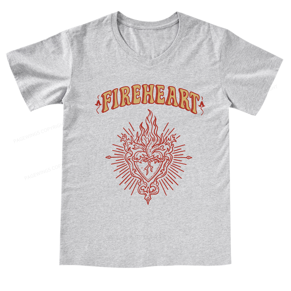 Pagewings Fireheart V-neck T-shirt