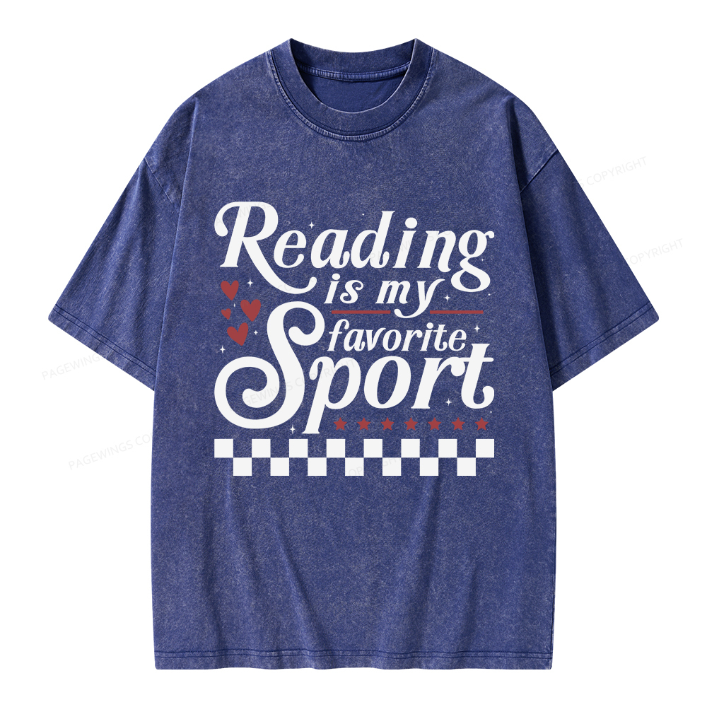 Pagewings Reading Is My Favorite Sport Unisex Washed T-shirt