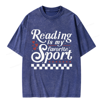 Pagewings Reading Is My Favorite Sport Unisex Washed T-shirt