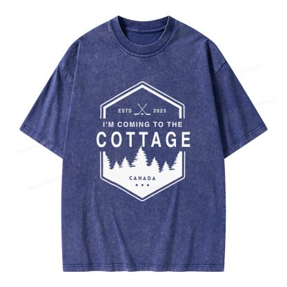 Pagewings Coming To The Cottage Unisex Washed T-shirt