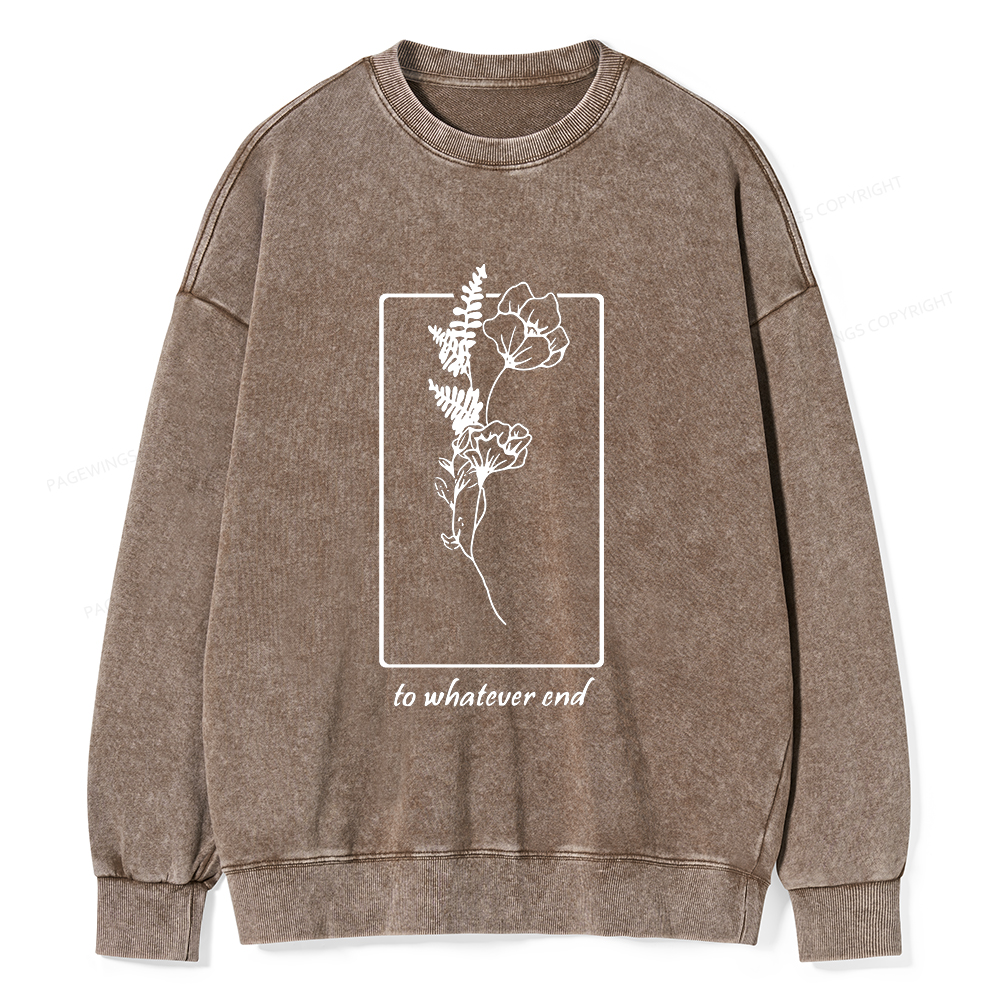 Pagewings Throne Of Glass Flower Aelin Quote Unisex Washed Sweatshirt
