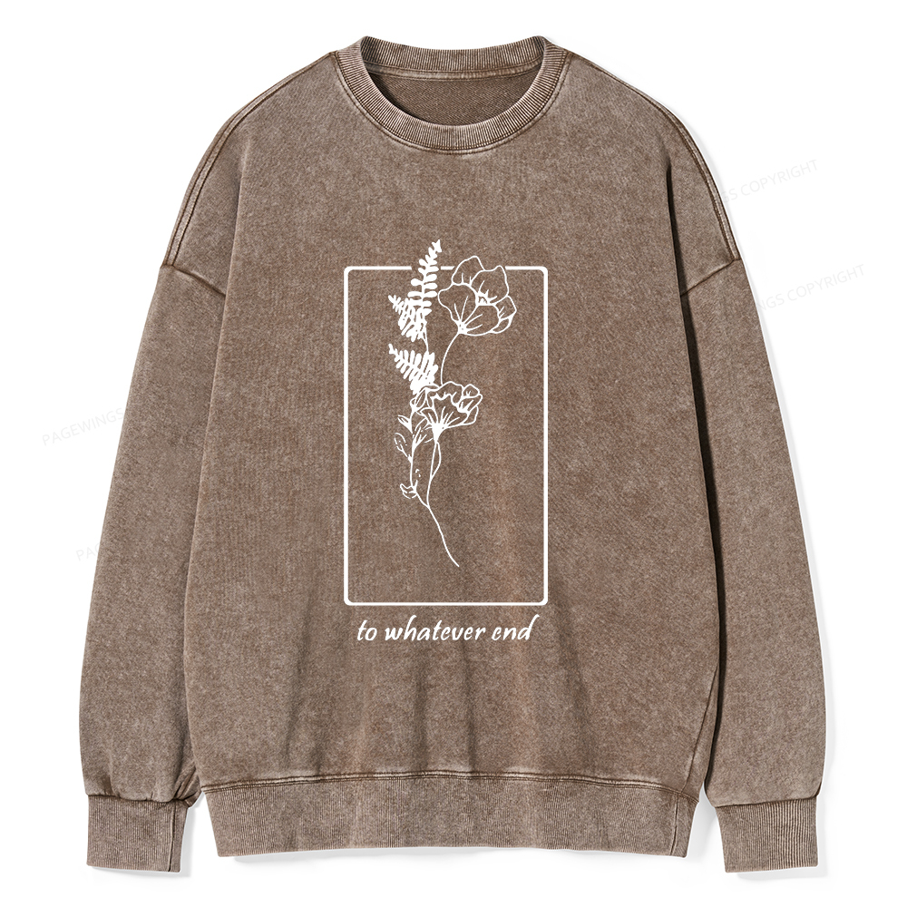 Pagewings Throne Of Glass Flower Aelin Quote Unisex Washed Sweatshirt