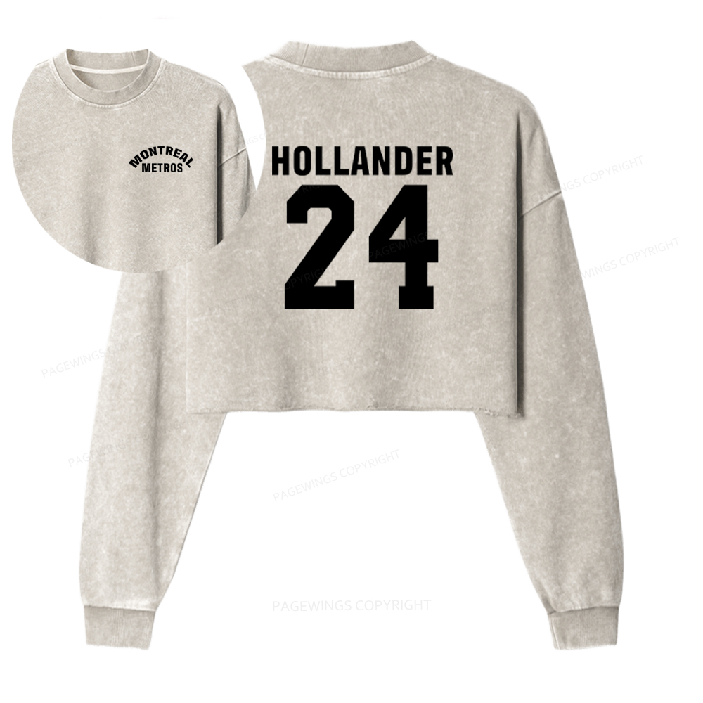 Pagewings Romance Fan Washed Crop Sweatshirt