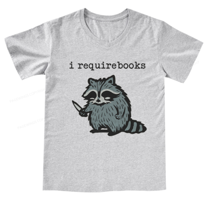 Pagewings I Require Books V-neck T-shirt