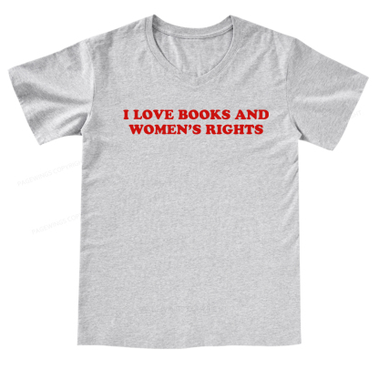 Pagewings I Love Books And Women's Rights V-neck T-shirt