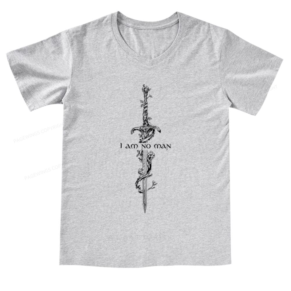 Pagewings I Am No Man V-neck T-shirt