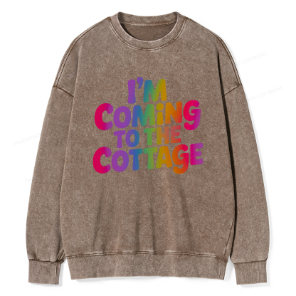 Pagewings I'm Coming To The Cottage Unisex Washed Sweatshirt