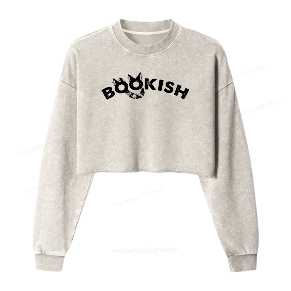 Pagewings Bookish Washed Crop Sweatshirt