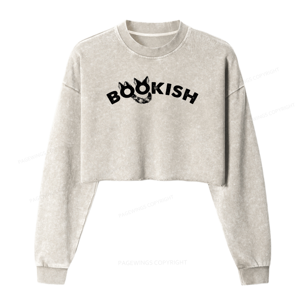 Pagewings Bookish Washed Crop Sweatshirt