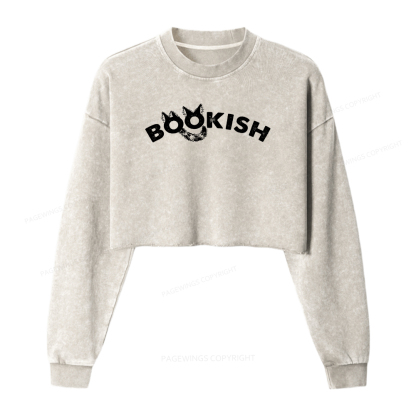 Pagewings Bookish Washed Crop Sweatshirt
