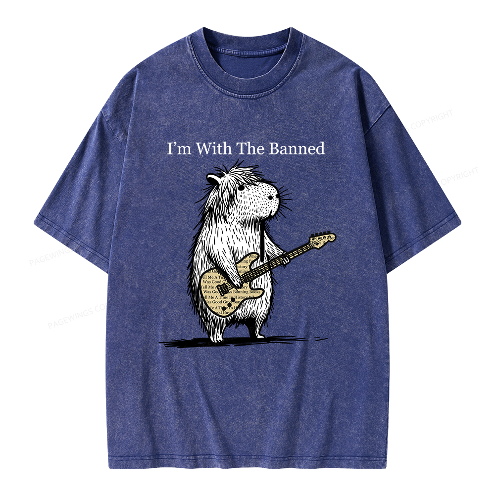Pagewings I'm With The Banned Unisex Washed T-shirt