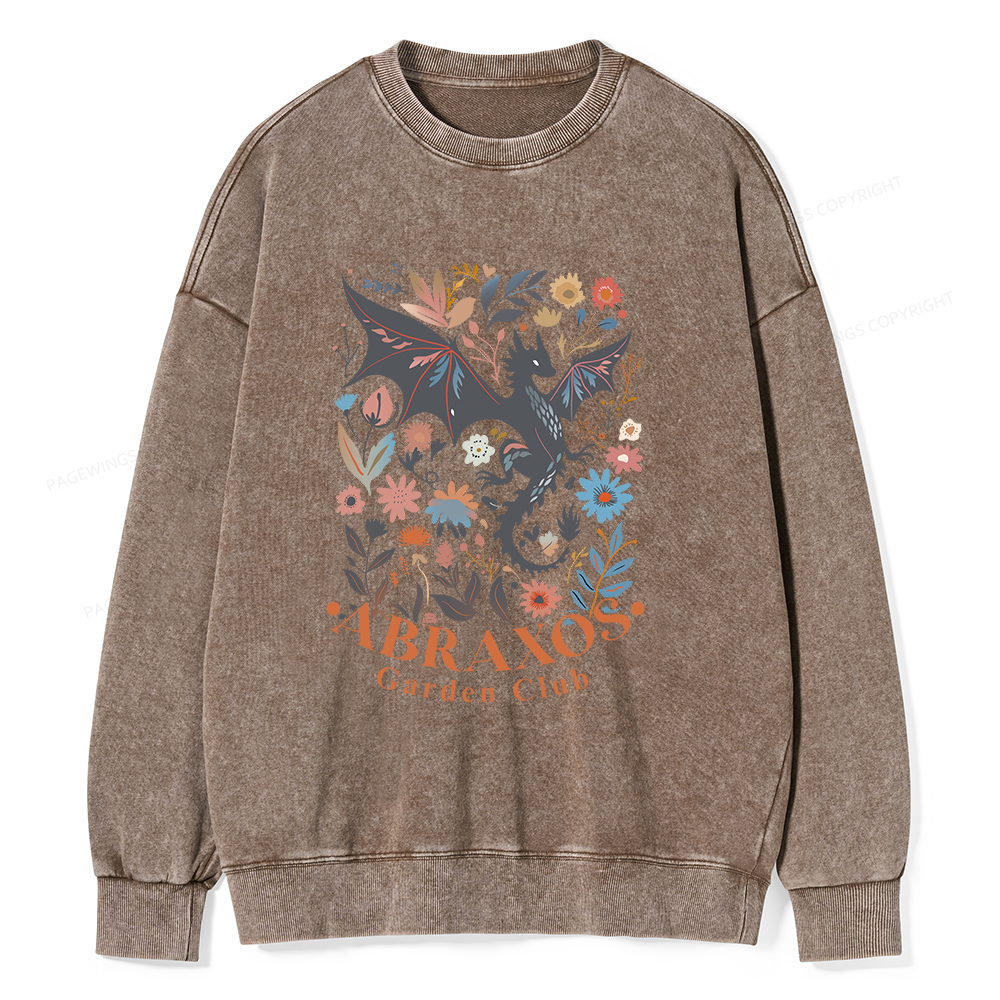 Pagewings Abraxos Flower Shirt Unisex Washed Sweatshirt