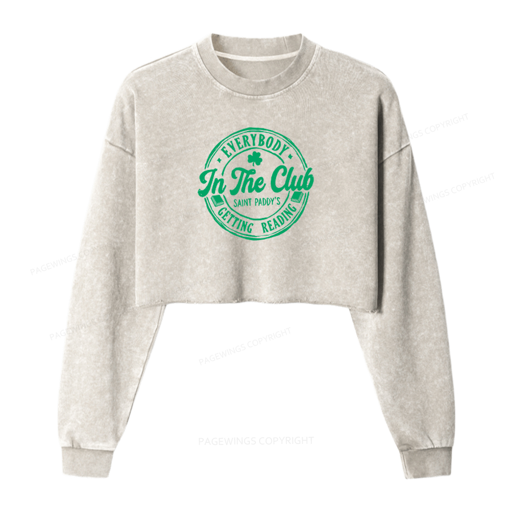 Pagewings St Patrick’s Day Getting Reading Washed Crop Sweatshirt