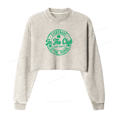 Pagewings St Patrick’s Day Getting Reading Washed Crop Sweatshirt