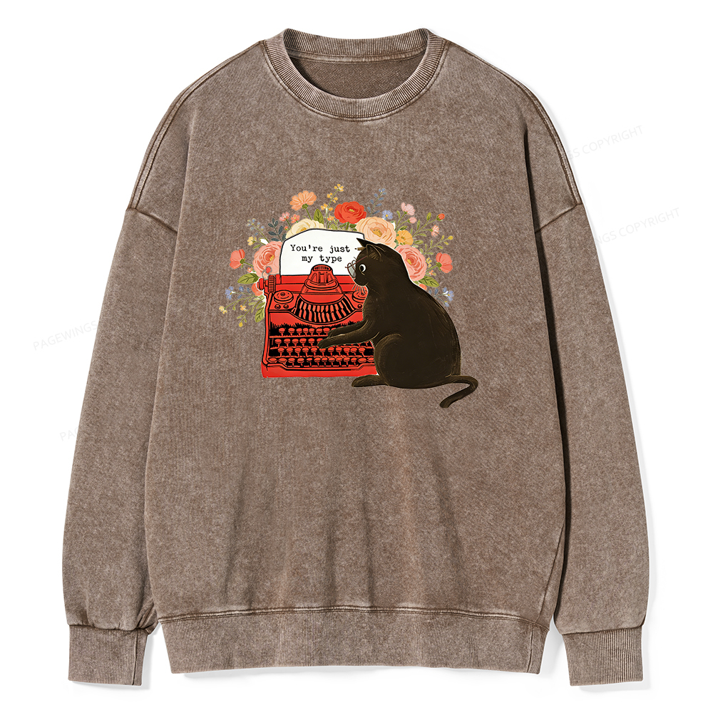 Pagewings You're Just My Type Unisex Washed Sweatshirt