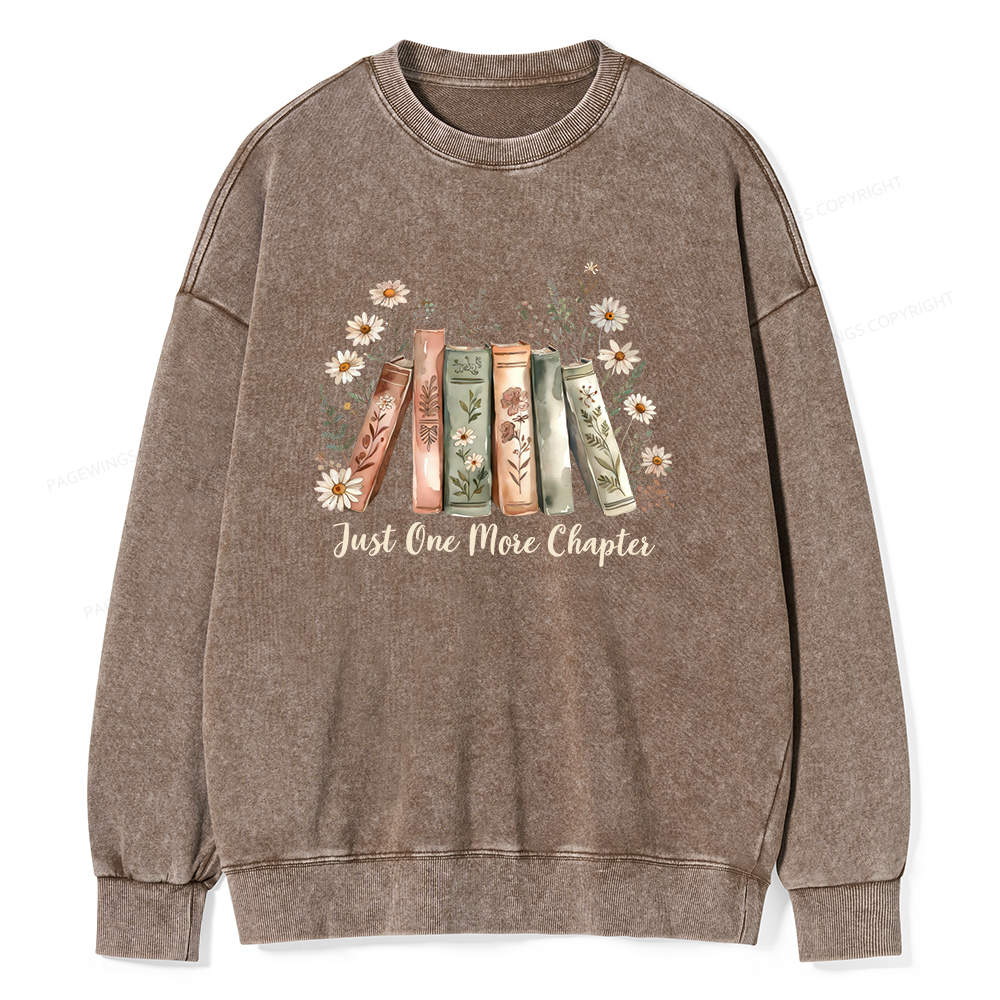 Pagewings Just One More Chapter Unisex Washed Sweatshirt