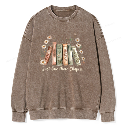 Pagewings Just One More Chapter Unisex Washed Sweatshirt
