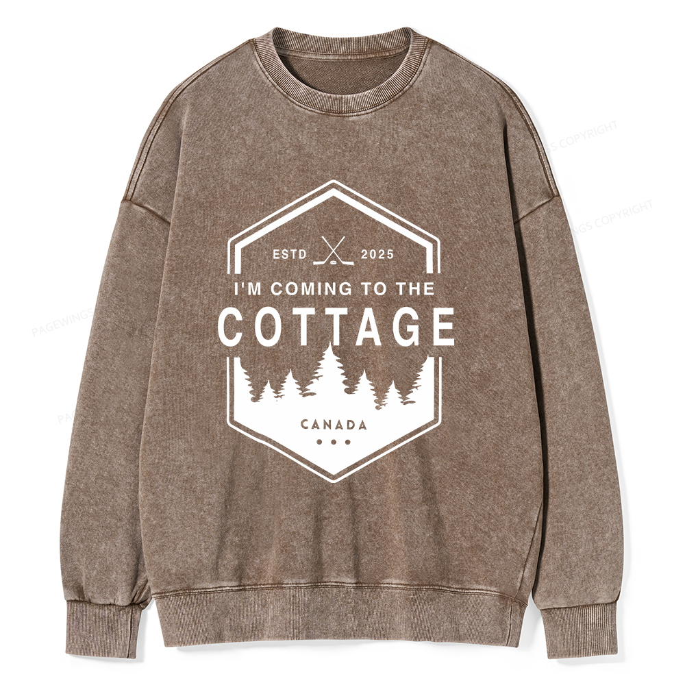 Pagewings Coming To The Cottage Unisex Washed Sweatshirt
