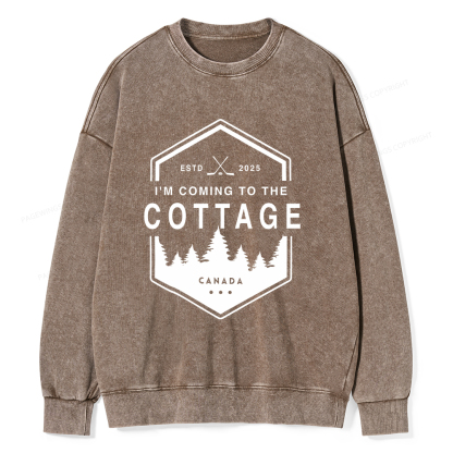 Pagewings Coming To The Cottage Unisex Washed Sweatshirt