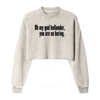 Pagewings Romance Reading Fun Washed Crop Sweatshirt