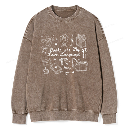 Pagewings Books Are My Love Language Unisex Washed Sweatshirt