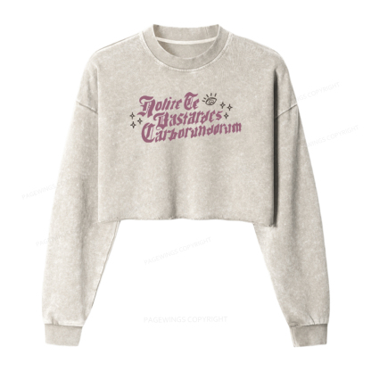 Pagewings Don't Let the Bastards Grind You Down Washed Crop Sweatshirt