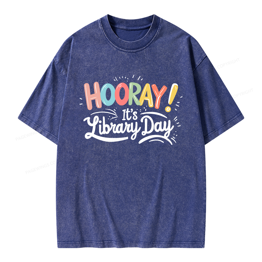 Pagewings Library Day Unisex Washed T-shirt