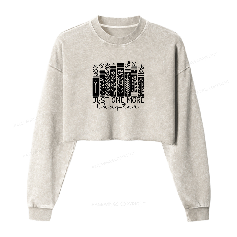 Pagewings Just One More Chapter Washed Crop Sweatshirt