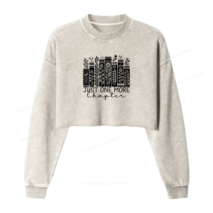 Pagewings Just One More Chapter Washed Crop Sweatshirt