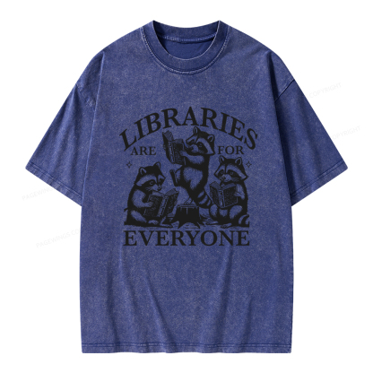 Pagewings Libraries are for everyone Unisex Washed T-shirt