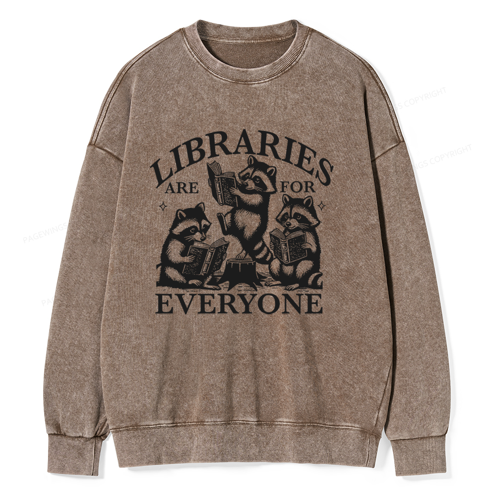Pagewings Libraries are for everyone Unisex Washed Sweatshirt