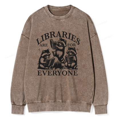 Pagewings Libraries are for everyone Unisex Washed Sweatshirt