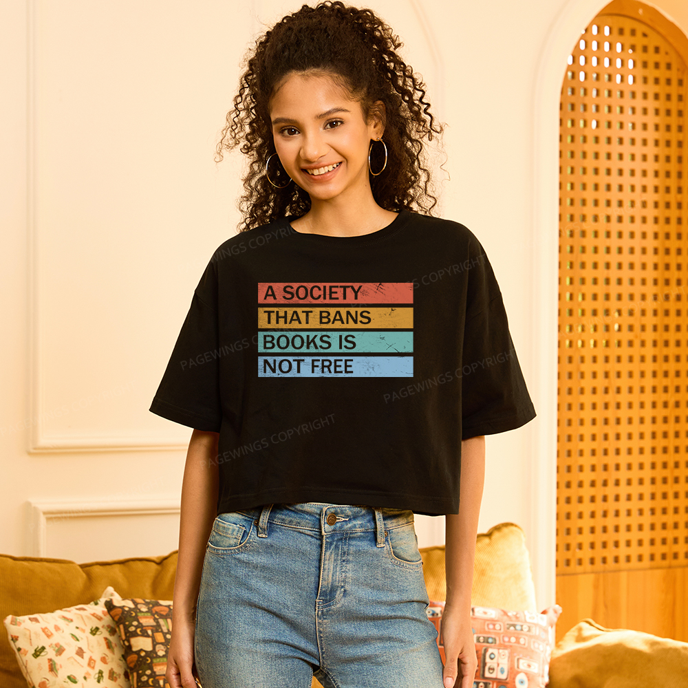 Pagewings Read Banned Books Women Crop Tops