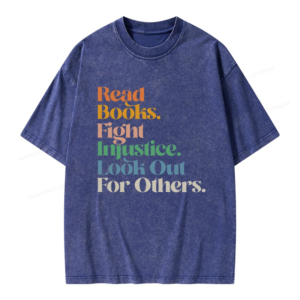Pagewings Read Banned Books Social Justice Shirt Unisex Washed T-shirt