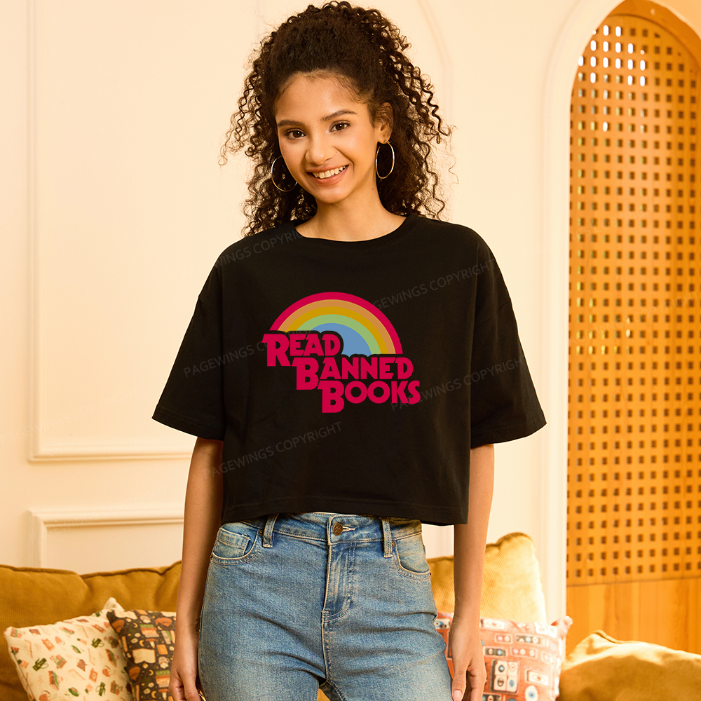 Pagewings Read Banned Books Women Crop Tops