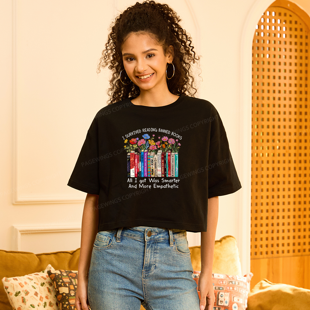 Pagewings Survived Banned Books Got Smarter Women Crop Tops