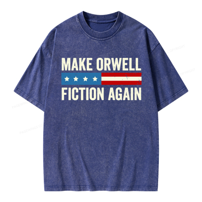 Pagewings Make Orwell Fiction Again Unisex Washed T-shirt
