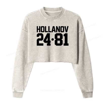 Pagewings Romance Numbers Washed Crop Sweatshirt