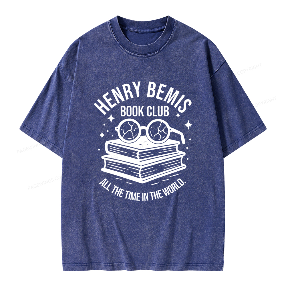 Pagewings Henry Bemis Book Club Unisex Washed T-shirt
