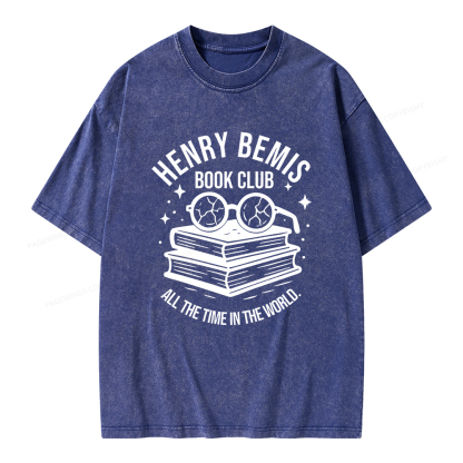 Pagewings Henry Bemis Book Club Unisex Washed T-shirt