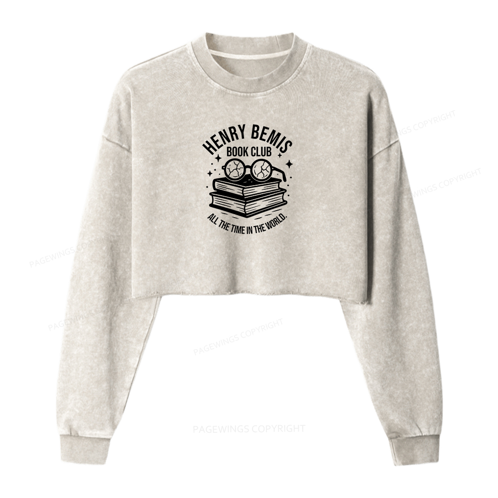 Pagewings Henry Bemis Book Club Washed Crop Sweatshirt