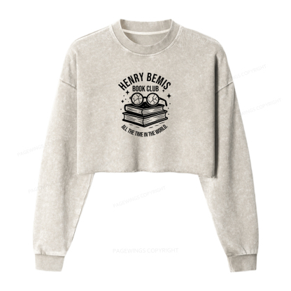 Pagewings Henry Bemis Book Club Washed Crop Sweatshirt