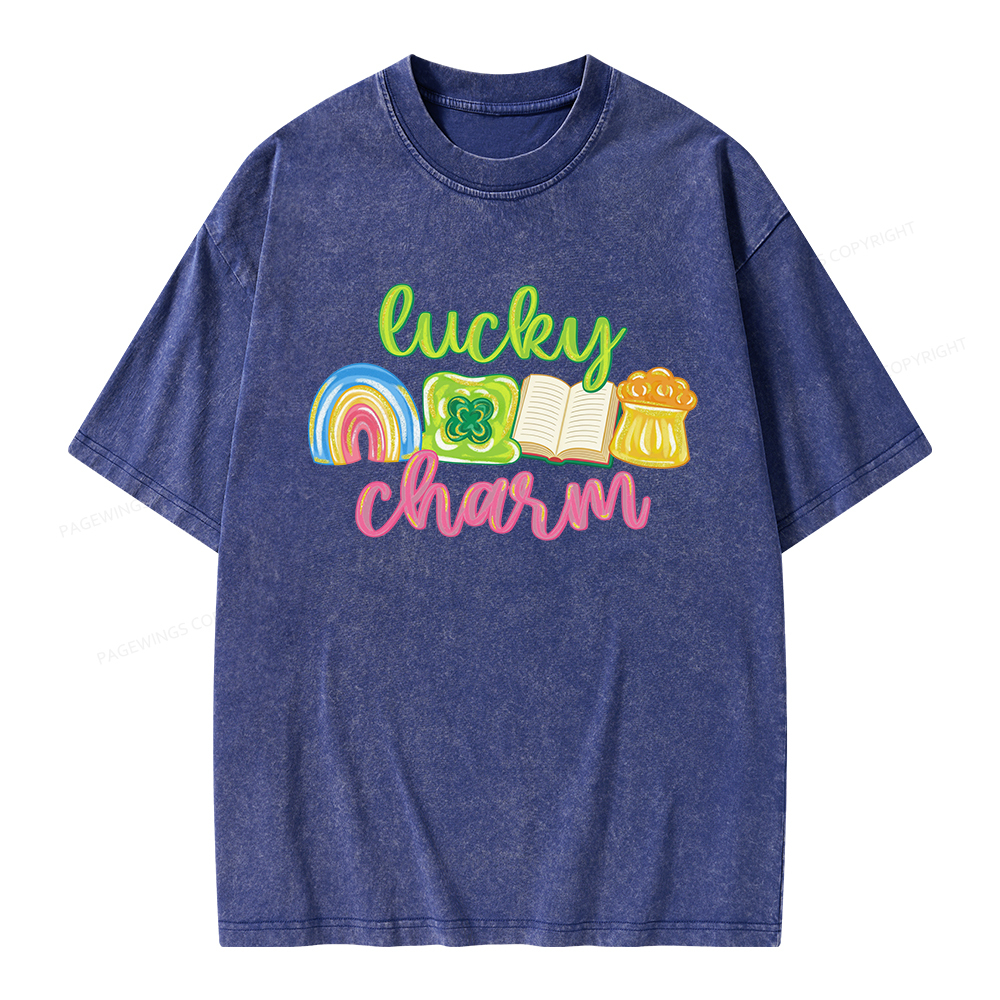 Pagewings St Patricks Lucky Unisex Washed T-shirt