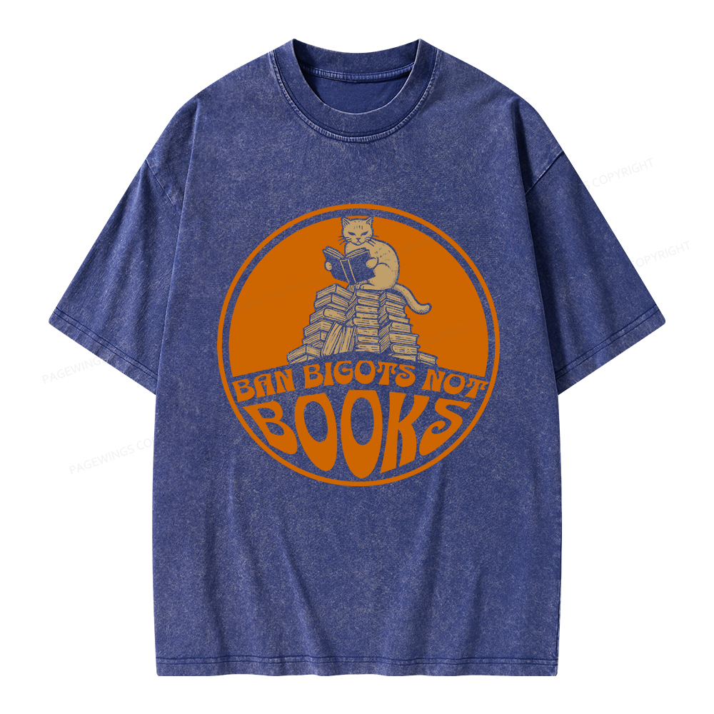 Pagewings Ban Bigots Not Books Unisex Washed T-shirt
